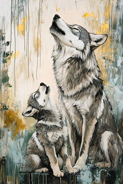 Mère louve et petit en harmonie par Imperial Art House