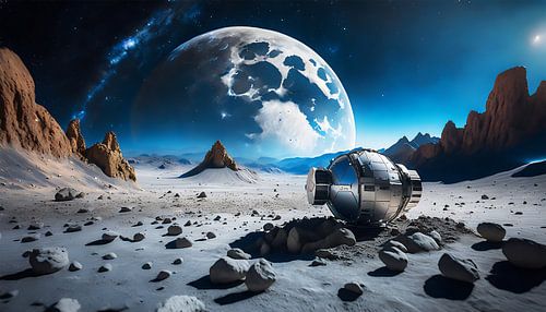 Ruimteschip op een planeet