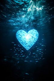 Luminous heart under water by Imperial Art House