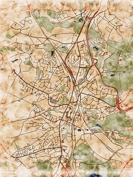 Kaart van Ottignies-Louvain-la-Neuve in de stijl 'Serene Summer' van Maporia