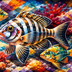 Fish and coral by Linda de Klein