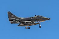 Een voormalige Douglas A-4K Skyhawk van de Nieuw-Zeelandse Luchtmacht landt op Nellis Air Force Base van Jaap van den Berg thumbnail