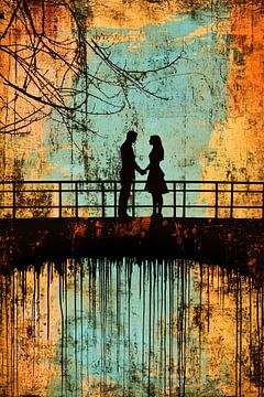 Silhouet paar op een brug van Imperial Art House