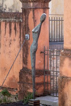 Bronzen beeld in Treviso