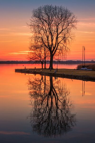 Sunset at the Zuidlaardermeer lake by Marga Vroom