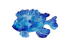 Blauwe Vis Tribal Tattoo van Sebastian Grafmann