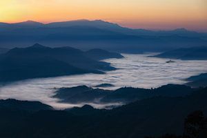 Blick über das Kathmandutal (Nepal) am Morgen