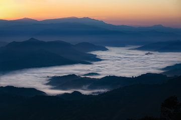 Vue sur la vallée de Katmandou (Népal) dans la matinée