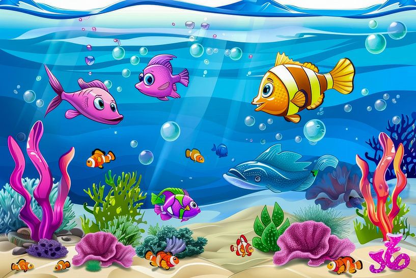 Colourful sea life for nursery. by AVC Art Studio