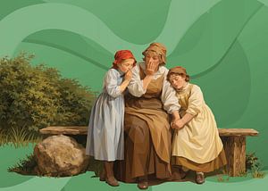 Bäuerin und Bauernmädchen