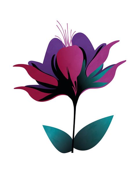 Abstracte fuchsia van Tanja Udelhofen