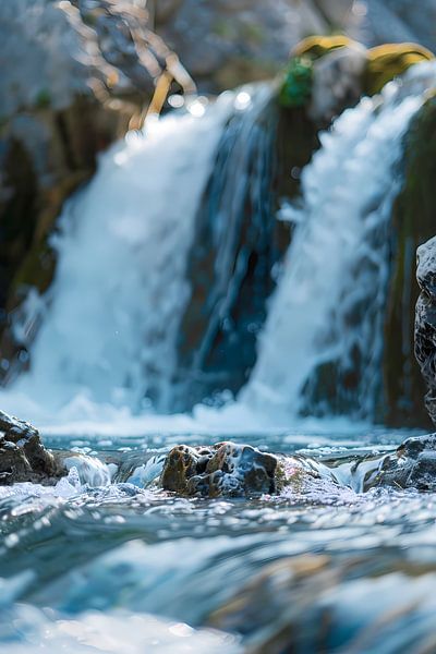 Monochrome Waterfall in Nature by Imperial Art House