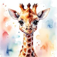 Watercolour giraffe
