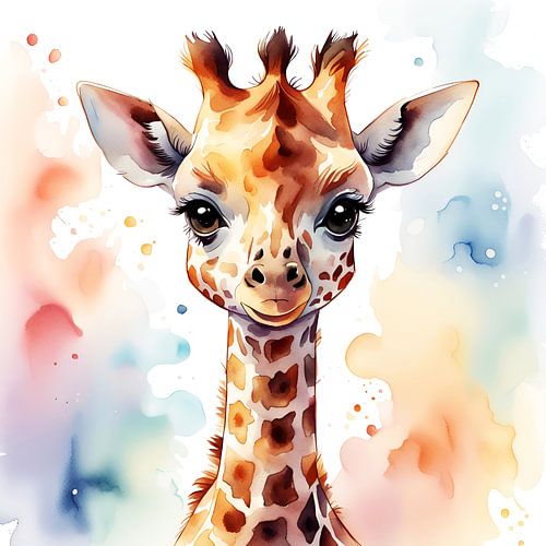 Wasserfarbe Giraffe