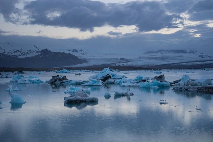 Iceland - Blue ice floes in glacier lagoon at vatnajoekull by adventure-photos