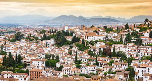 Sunset over the historic city of Granada