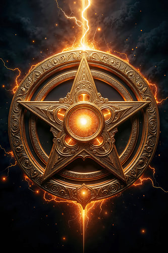 Fantasy Wall Art & Poster: STELLARION – The Golden Star of Power