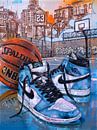 Nike air jordan 1 retro high university blue schilderij. van Jos Hoppenbrouwers thumbnail