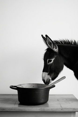 Ezel bij de kookpot