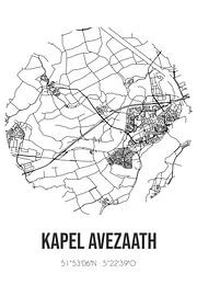 Kapel Avezaath (Gelderland) | Map | Black and white by Prints of Place