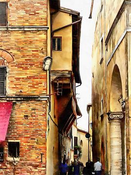 Doorkomen in Pienza Toscane van Dorothy Berry-Lound