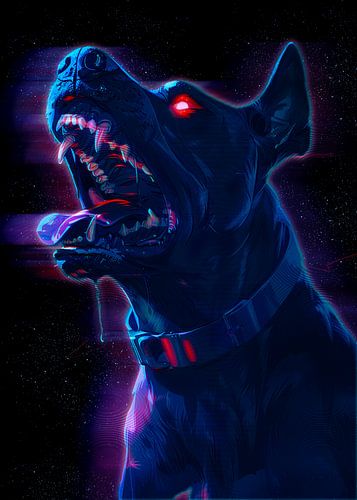 chien d'art effet hologramme