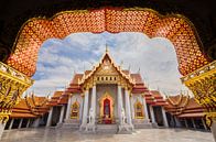De Marble Tempel in Bangkok van Edwin Mooijaart thumbnail