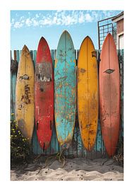 Surfing Surfboard by Poster Art Shop