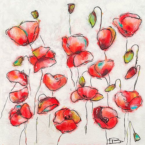 Red poppy flowers