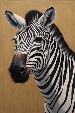 Gedetailleerd Hyperrealistisch Zebra Portret van De Muurdecoratie