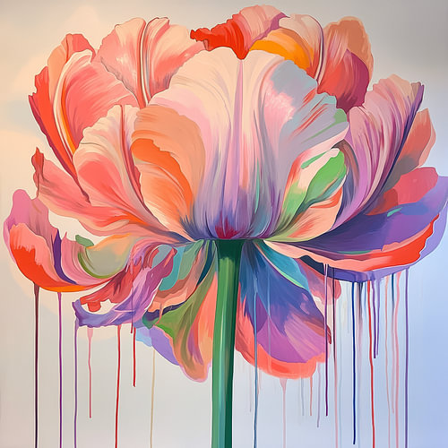 Elegant tulip flower and botanical