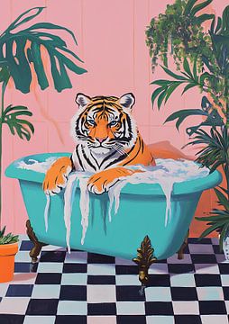 Lion in the bathroom
