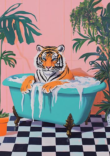 Lion in the bathroom