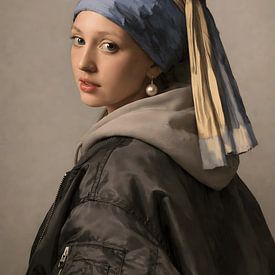 The Girl in Her Bomber Jacket by BS