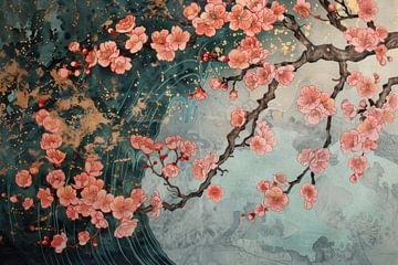 Kersenbloesems Hokusai van Poster Art Shop