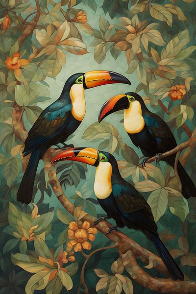 3 Toucans in the jungle by But First Framing