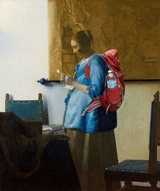 Letter reading wife of Johannes Vermeer -Wife goes through checklist. by Moonheart Artworks