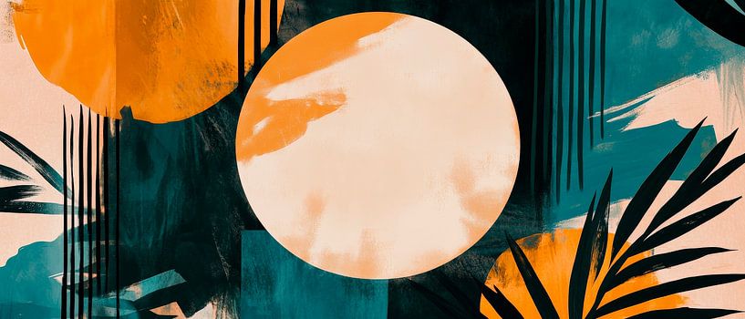 Abstrakte Tropenlandschaft mit Kreisen von Poster Art Shop