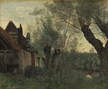 Wilgen en Boerderij van Sainte-Catherine-lès-Arras, Jean Baptiste Camille Corot van Meesterlijcke Meesters thumbnail