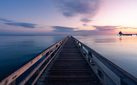 Seebrücke Ostsee bei Sonnenaufgang von Oliver Preuß