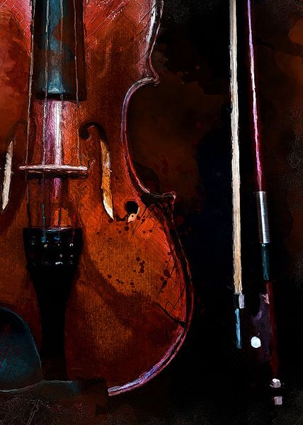 Violin watercolor art #violin by JBJart Justyna Jaszke