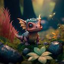 Cute dragon in fairytale forest by Elles Rijsdijk thumbnail