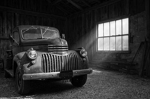 Chevrolet Pickup Art Deko in schwarzweiß