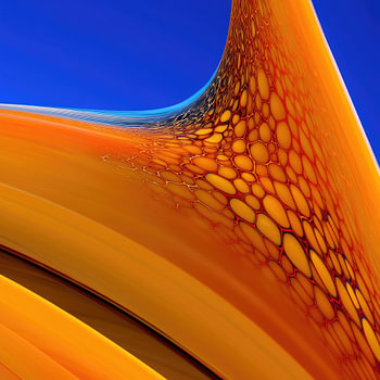 modern abstract in shades of blue and orange