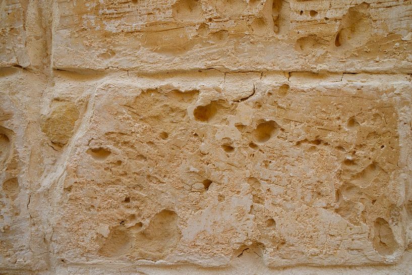 Malta, Mdina, Gelbe Sandsteintextur als Hintergrund, Textur für Präsentationen. von de-nue-pic