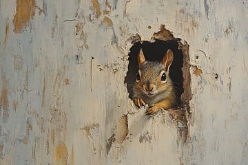 Curiosity in Worn Wood van OMG Art