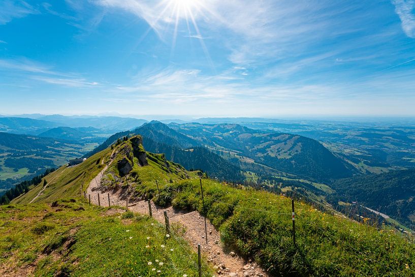 Hiking trail from Hochgrat towards Lake Constance by Leo Schindzielorz