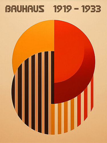 Bauhaus Coloured Circles and Lines