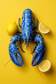 Delft Blue Lobster - fresh artwork with lemons and character