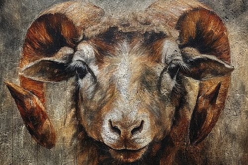 Schaap op beton